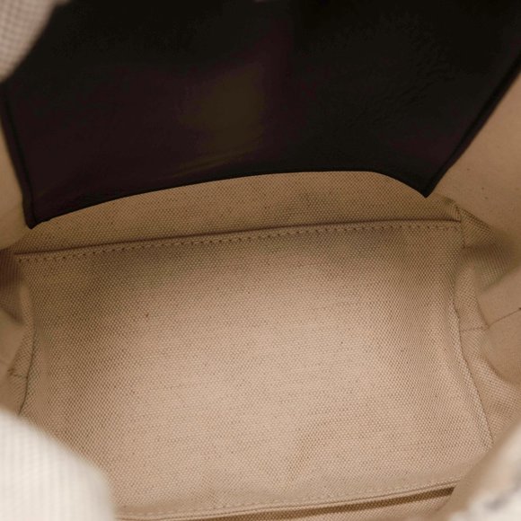 Burberry Small Lola Needle Punch Check Canvas Bucket Bag Black/White - Picture 11 of 12